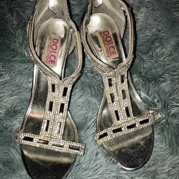 Silver High Heels size 7 - Picture 2 of 3